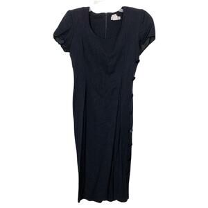 Vintage Taurus Union Made Button Detail Little Black Dress Size 8